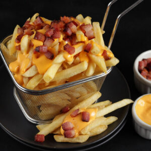 Batata, bacon e cheddar